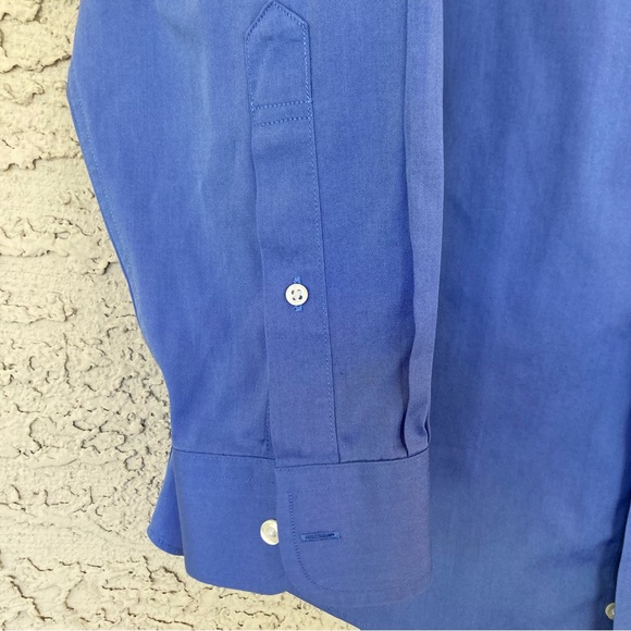 Jos. A Bank Traveler's Collection Button Down Blue Shirt, size 16-34 - Picture 5 of 9